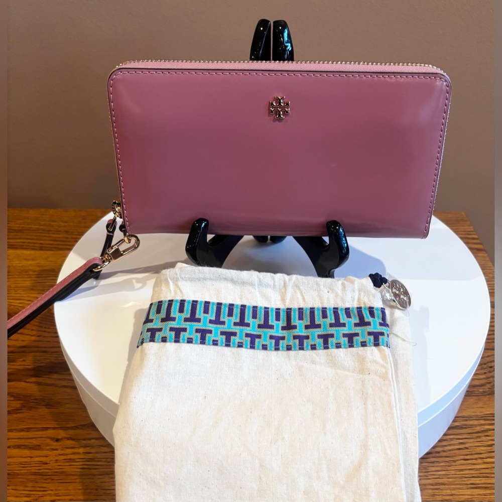 Tory Burch Emerson Patent Wristlet Zip Continental Wallet-DUSTBAG included. NWT - Picture 7 of 7